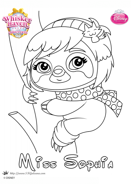 Whisker Haven Miss Sophia coloring page image