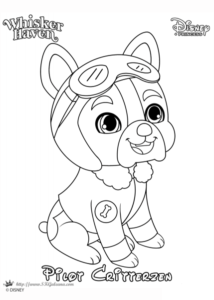 Whisker Haven Pilot Critterzen coloring page image