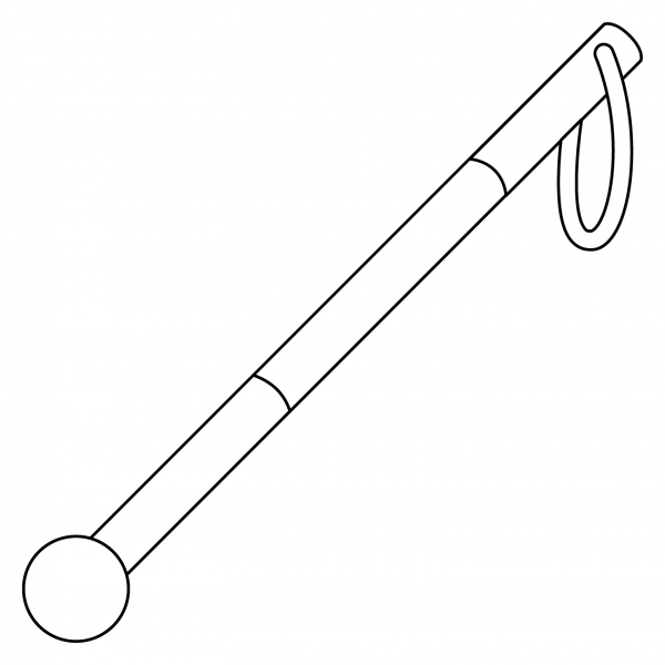 White Cane Emoji coloring page image
