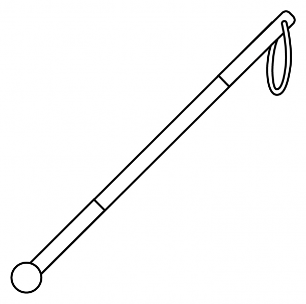 White Cane Emoji coloring page image