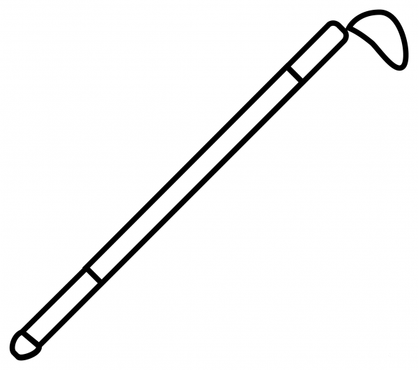 White Cane Emoji coloring page image