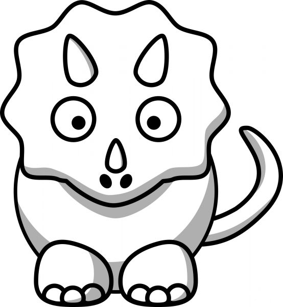 White Cartoon Triceratops coloring page image