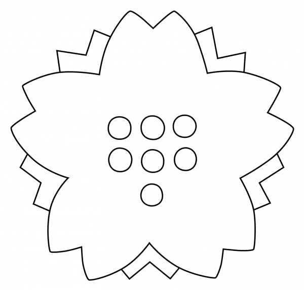 White Flower Emoji coloring page image