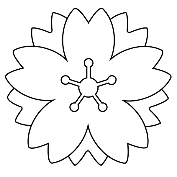 White Flower Emoji coloring page image
