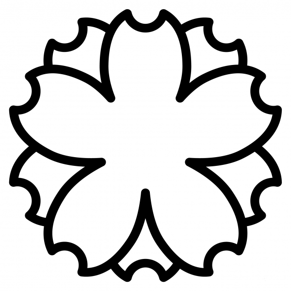 White Flower Emoji coloring page image
