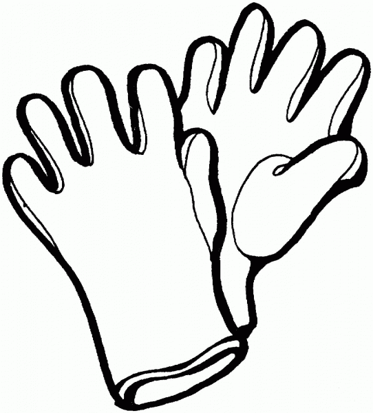 White Gloves  coloring page image