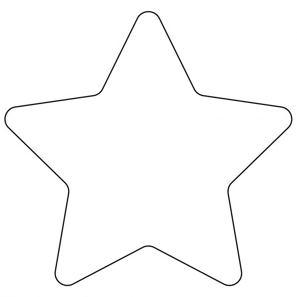 White Medium Star Emoji coloring page image