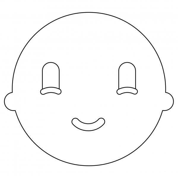 White Smiling Face Emoji coloring page image