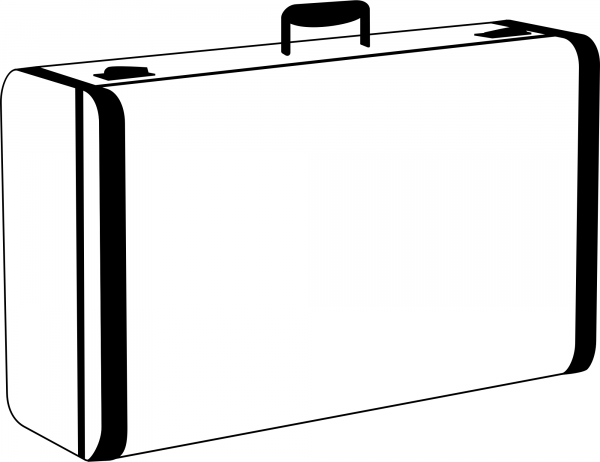 White Suitcase coloring page image