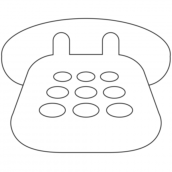 White Touch-Tone Phone Emoji coloring page image