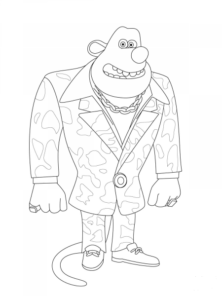 Whitey is Happy coloring page image