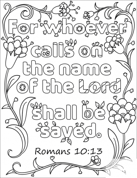 Whoever Calls on the Name of the Lord Shall Be Save coloring page image