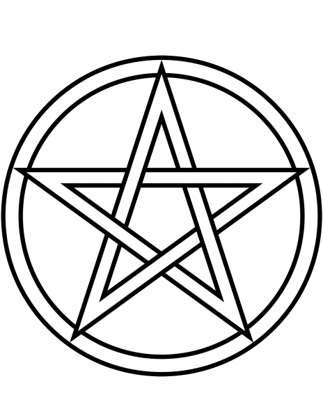 Wiccan Pentagram coloring page image