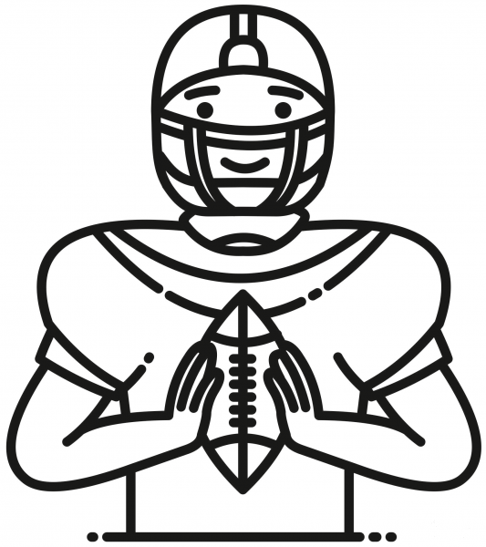 Wide Receiver coloring page image