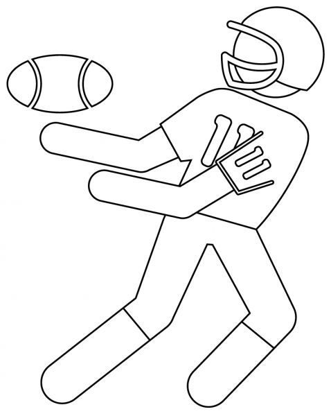 Wide Receiver coloring page image