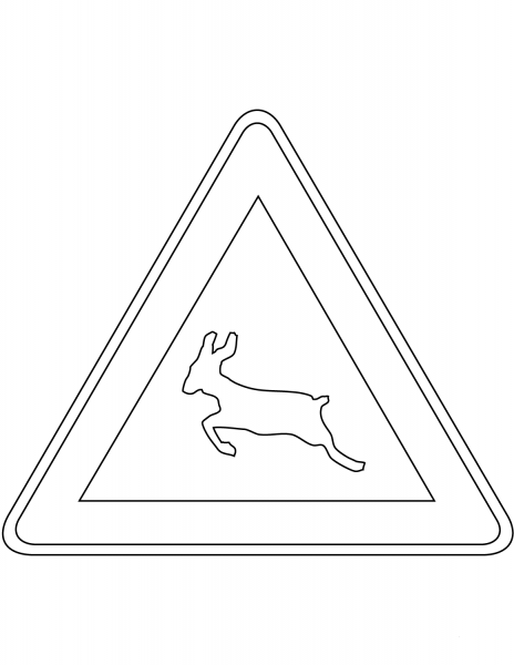 “Wild Animals Crossing” Sign in South Korea coloring page image