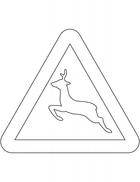 “Wild Animals (Deer)” Sign in Sweden coloring page image