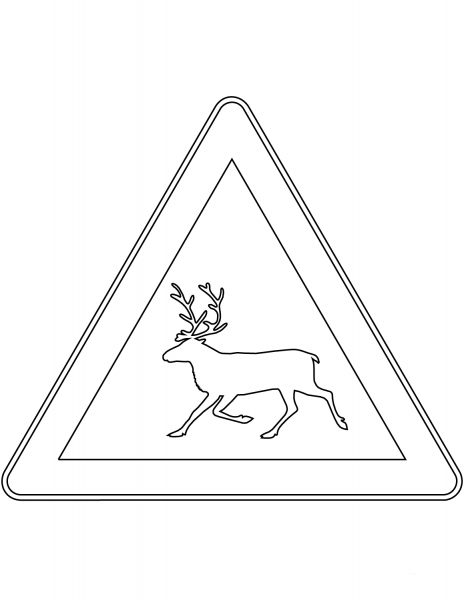 “Wild Animals (Reindeer)” Sign in Finland coloring page image