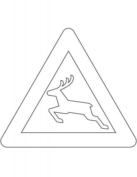 “Wild Animals” Sign in Denmark coloring page image