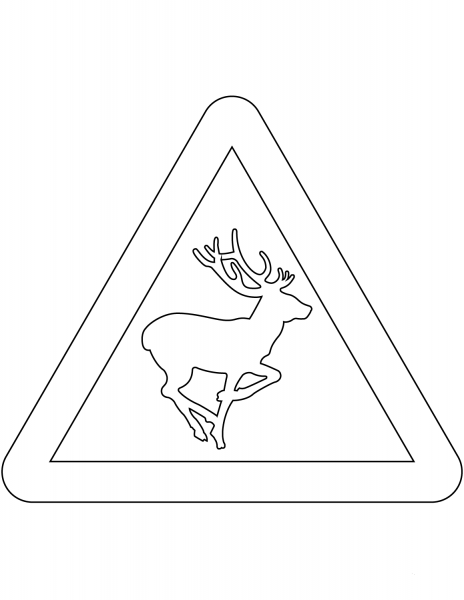 “Wild Animals” Sign in the United Kingdom coloring page image