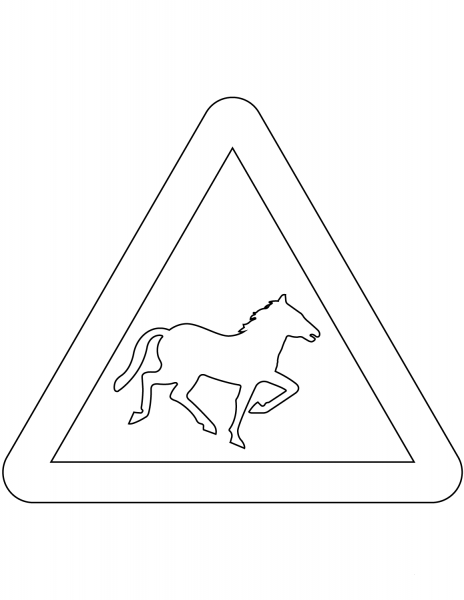 “Wild Horses Or Ponies” Sign in the United Kingdom coloring page image