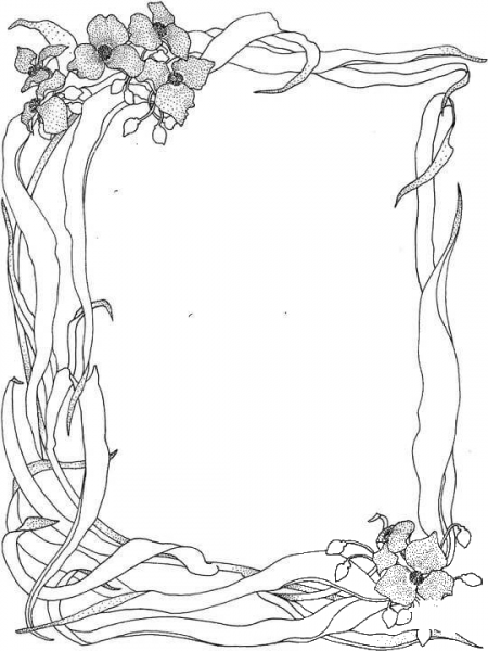 Wild Nature Frame  coloring page image
