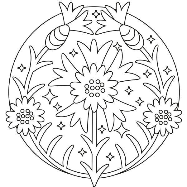 Wildflower coloring page image