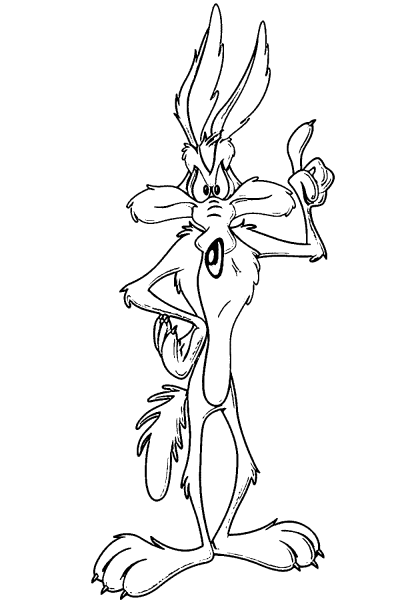Wile E. Coyote coloring page image