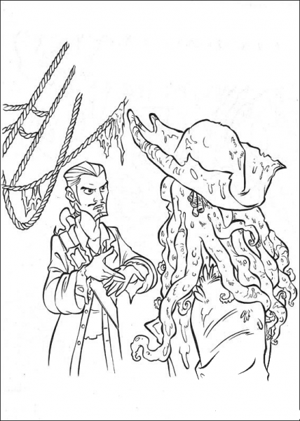 Will and Davy Jones coloring page image