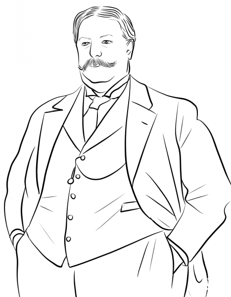 William Howard Taft coloring page image