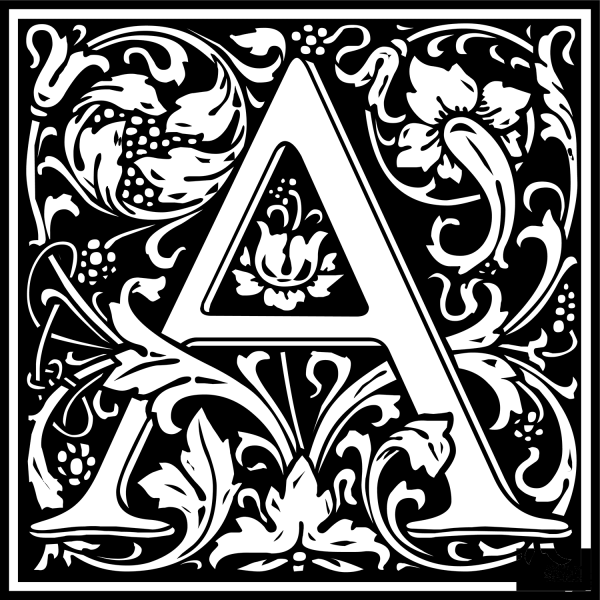 William Morris Letter A coloring page image