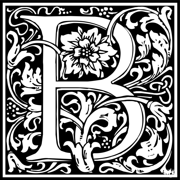 William Morris Letter B coloring page image
