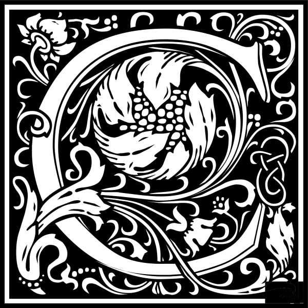 William Morris Letter C coloring page image