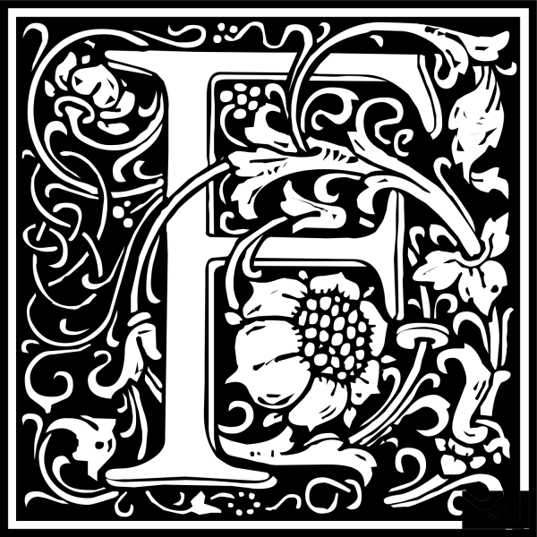 William Morris Letter F coloring page image