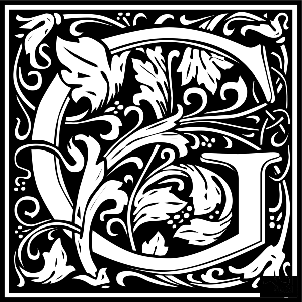 William Morris Letter G coloring page image