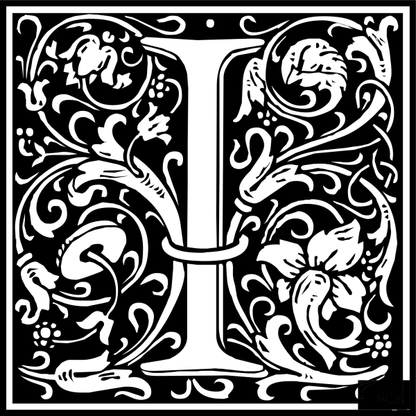 William Morris Letter I coloring page image