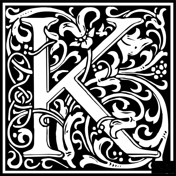 William Morris Letter K coloring page image