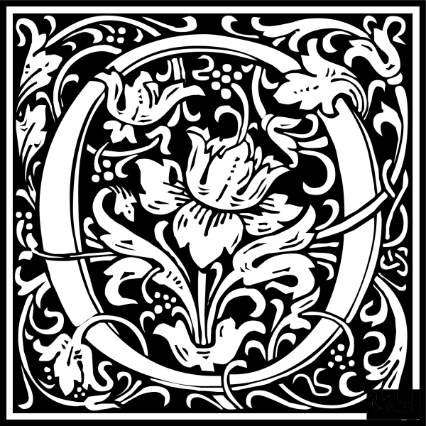 William Morris Letter O coloring page image