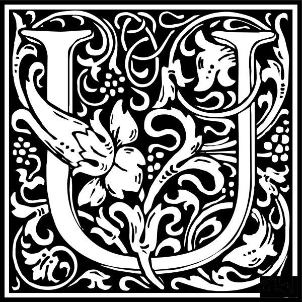 William Morris Letter U coloring page image