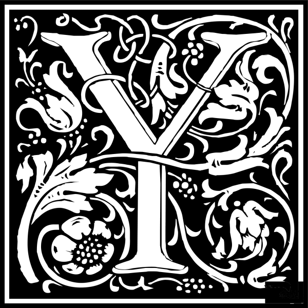 William Morris Letter Y coloring page image