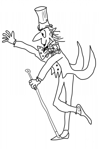 Willy Wonka coloring page image