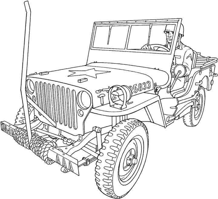 Willys MB, U.S. Army Truck coloring page - ColouringPages