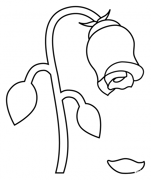 Wilted Flower Emoji coloring page image