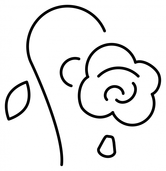 Wilted Flower Emoji coloring page image