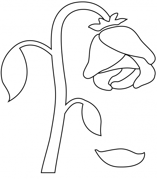 Wilted Flower Emoji coloring page image