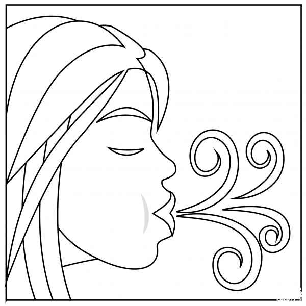 Wind Face coloring page image