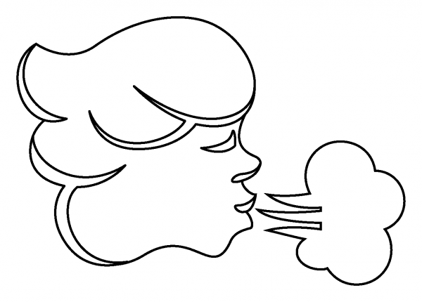 Wind Face Emoji coloring page image