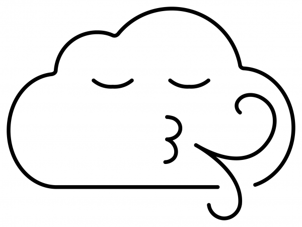 Wind Face Emoji coloring page image