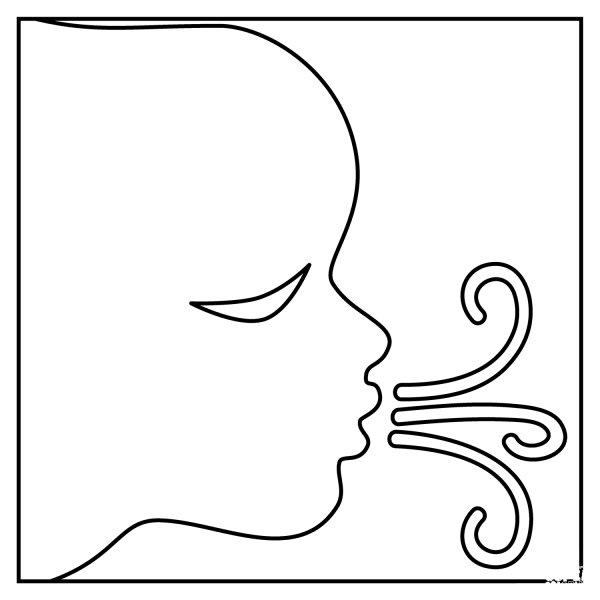 Wind Face Emoji coloring page image