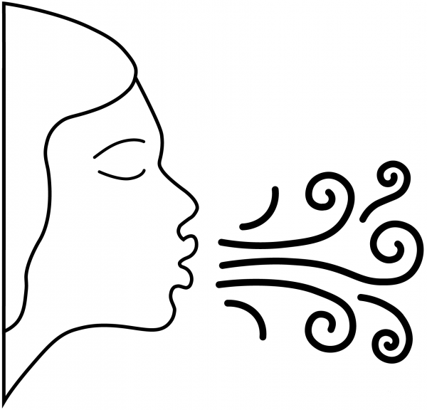 Wind Face Emoji coloring page image